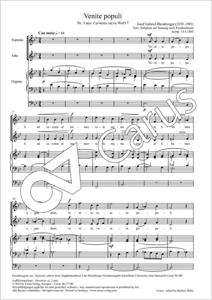 Venite populi E flat major - WoO 7,3