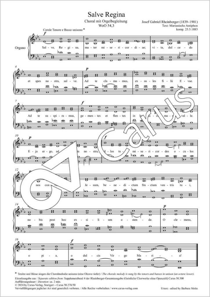 Salve Regina E flat major - WoO 54,3