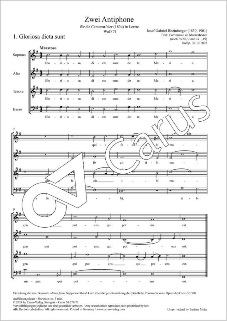 Two antiphons - WoO 71