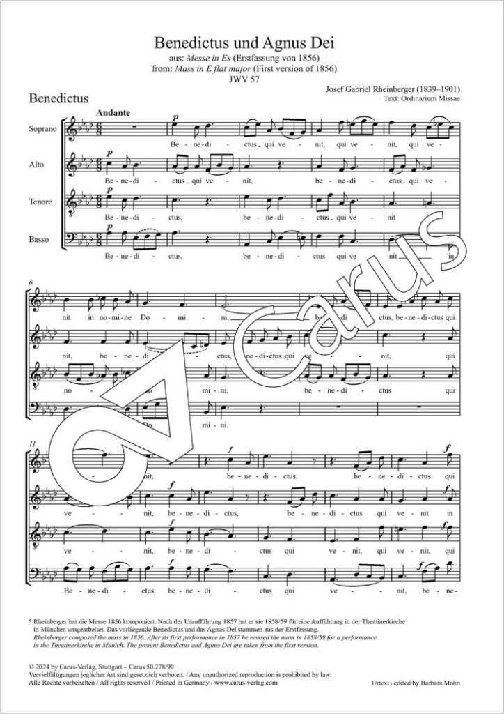 Benedictus and Agnus Dei JWV 57