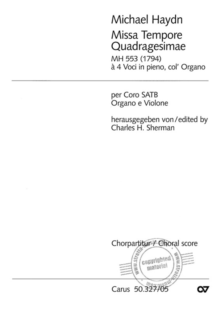 Missa Tempore Quadragesimae MH 553
