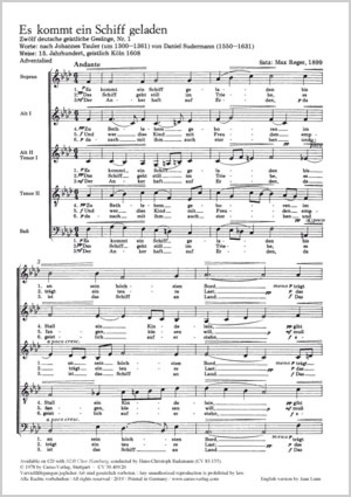 Reger: Weihnachtslieder