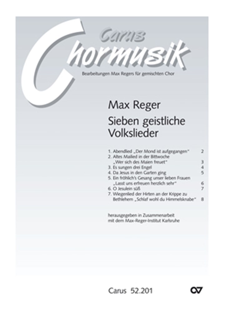 Reger: Sieben geistliche Volkslieder