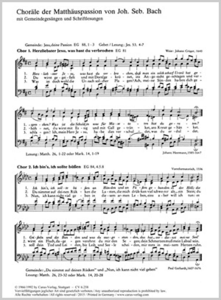 12 Choralsatze der Matthauspassion
