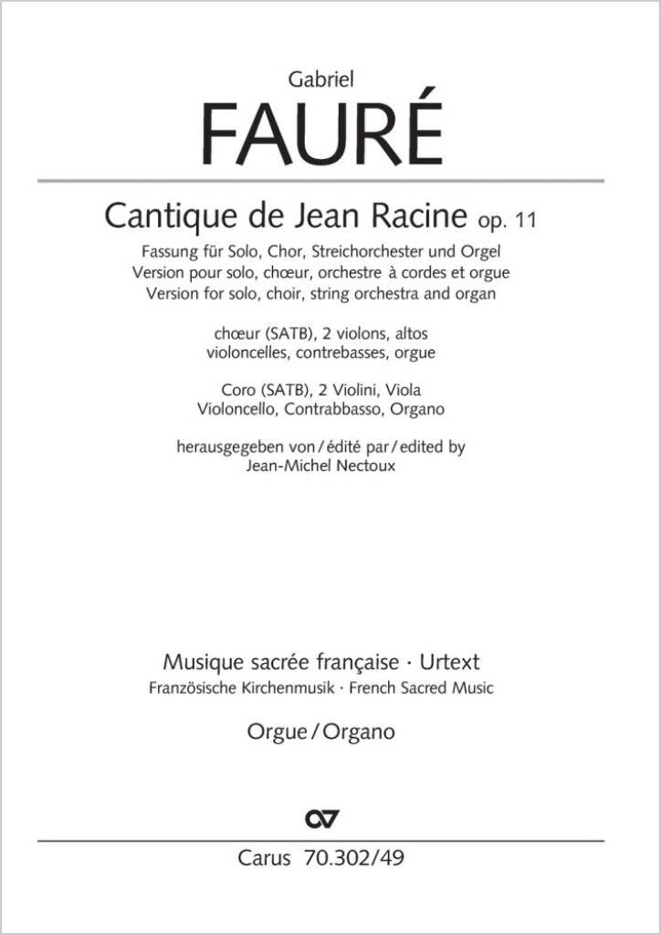 Cantique de Jean Racine D flat major - op. 11