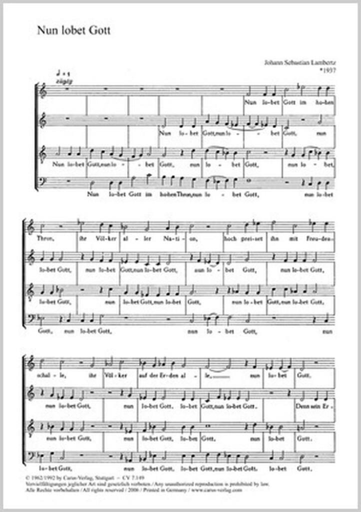 Nun lobet Gott im hohen Thron