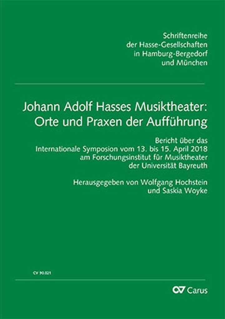 Johann Adolf Hasses Musiktheater: