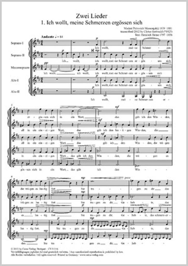 Gottwald/Mussorgskij: Zwei Lieder