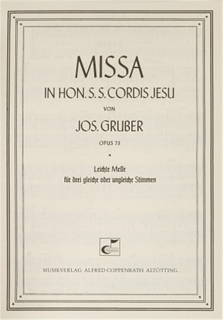Missa in hon. S. S. Cordis Jesu