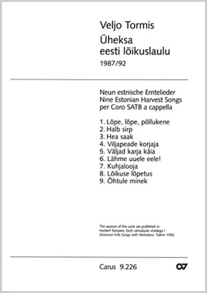 Tormis: 9 eesti löskulaulu