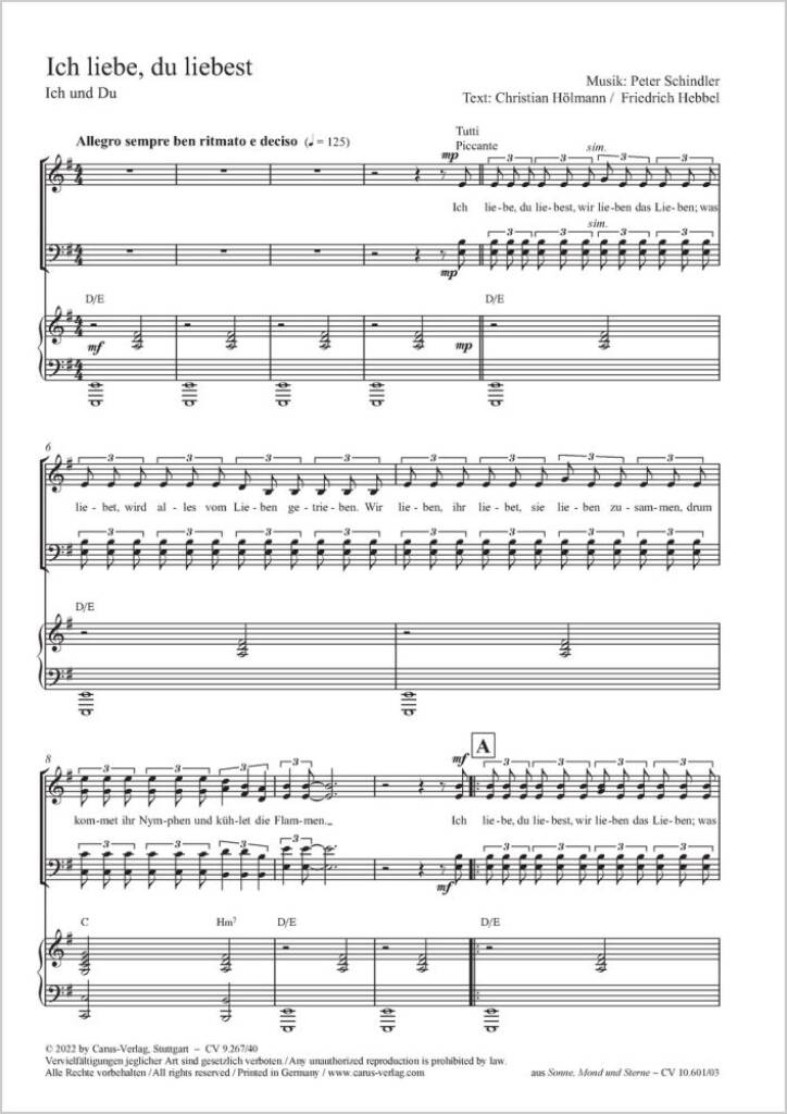 Ich liebe, du liebest - E minor