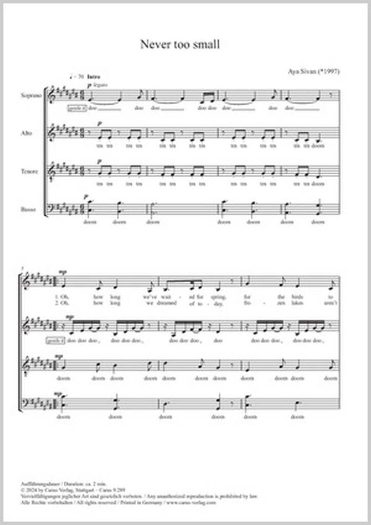Never too small - C sharp major