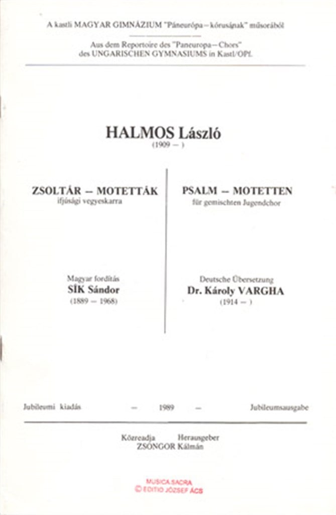 Halmos: 14 Psalm-Motetten für gem. Chor