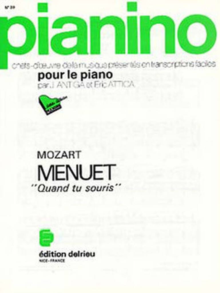 Menuet en ré maj. Quand tu souris - Pianino 39