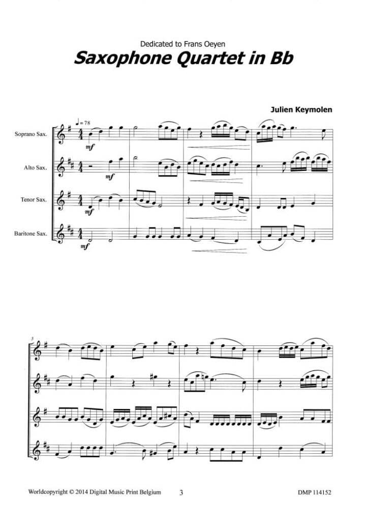 Saxophone Quartet In Bb