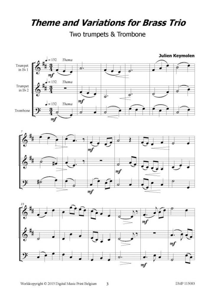 Theme and Variations For Brass Trio