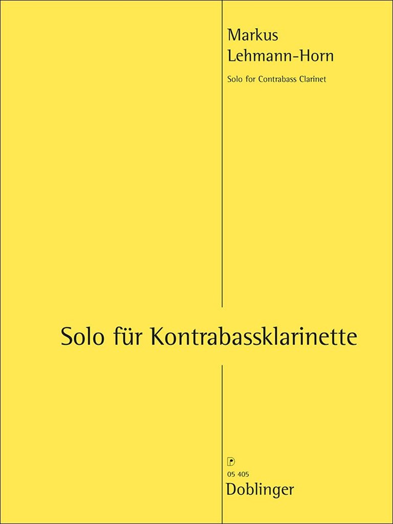 Solo Für Kontrabassklarinette