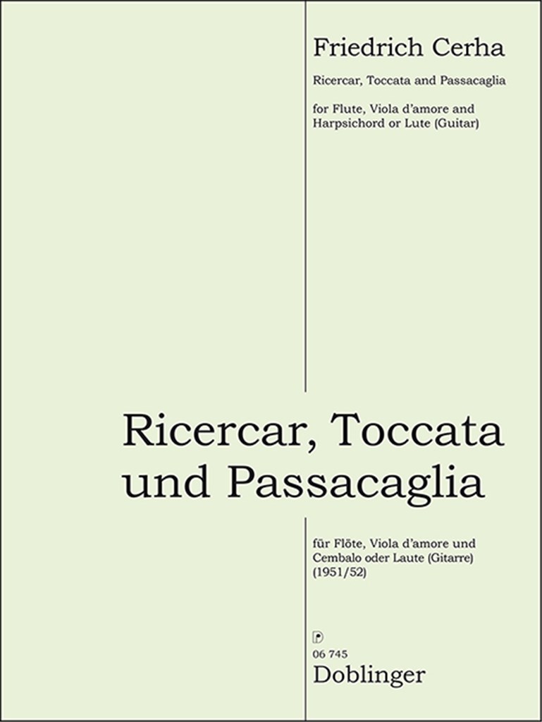 Recercar, Toccata und Passacaglia