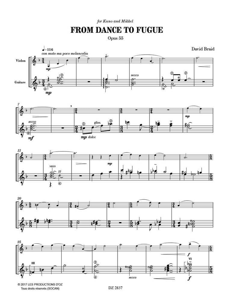 From Dance To Fugue, Opus 55