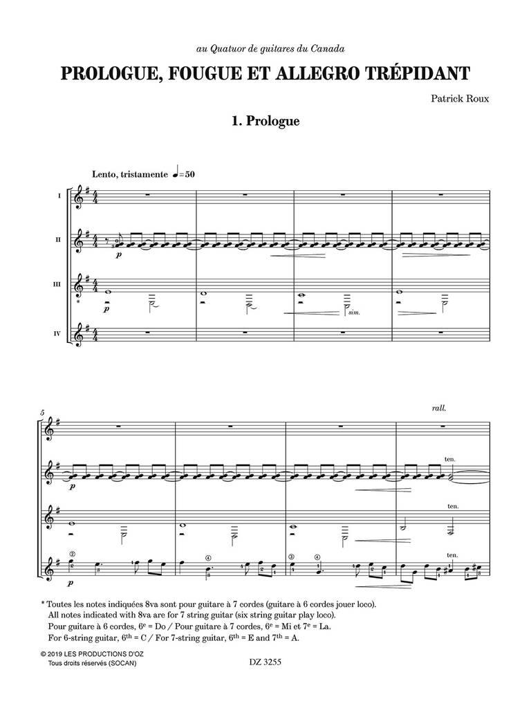 Prologue, Fougue et Allegro Trépidant