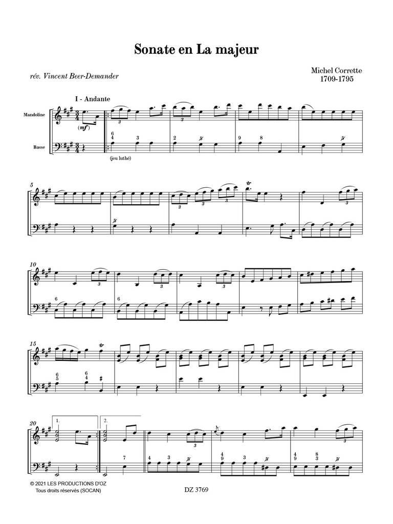 Sonate En La Majeur