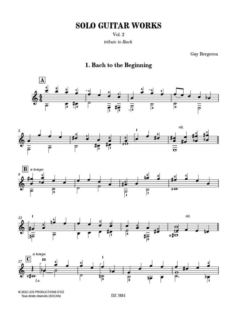 Solo Guitar Works, Vol. 2, Tribute To Bach