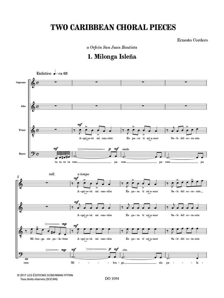 Two Caribbean Choral Pieces
