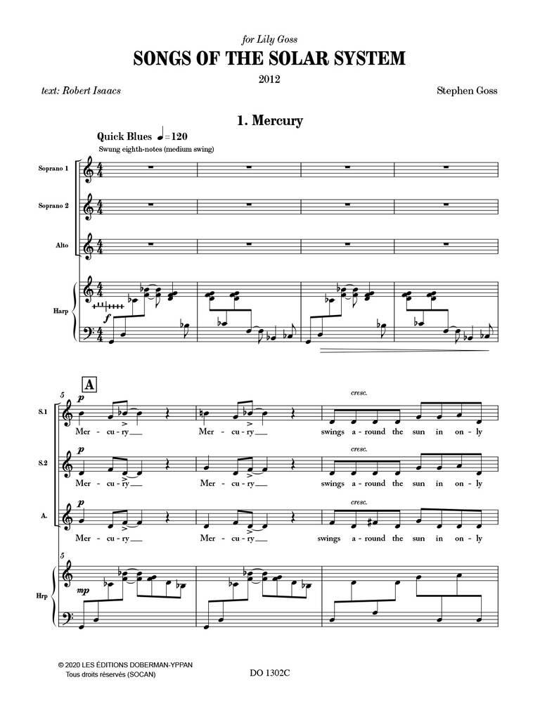 Songs Of The Solar System - Partie De Choeur
