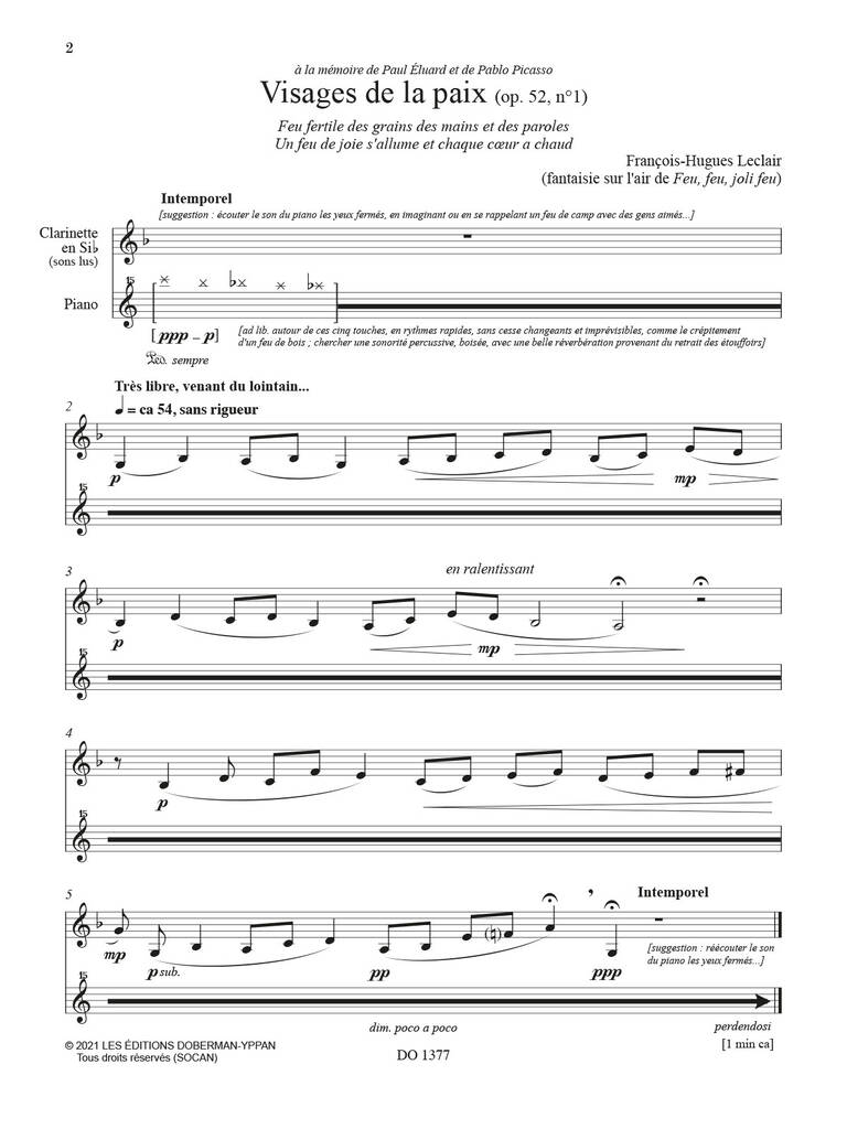 Visages De La Paix, Op. 52