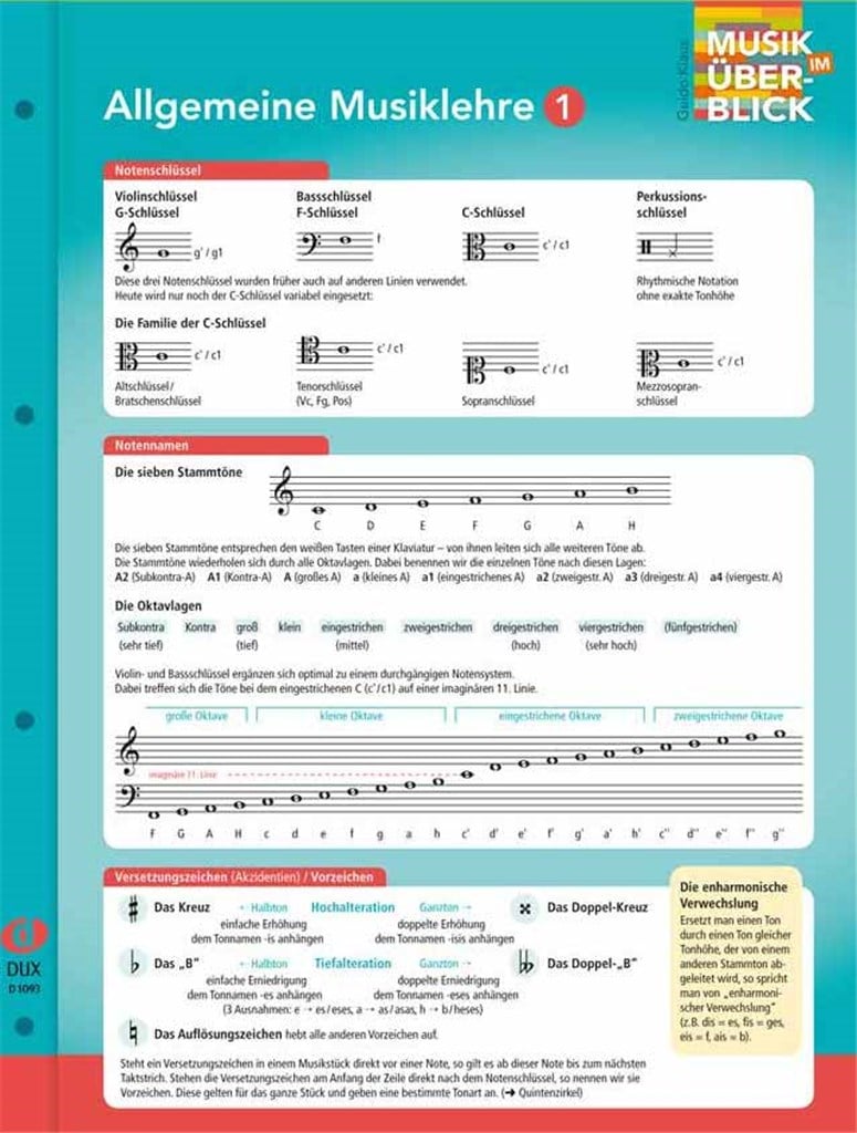 Allgemeine Musiklehre 1 - Musik im Überblick