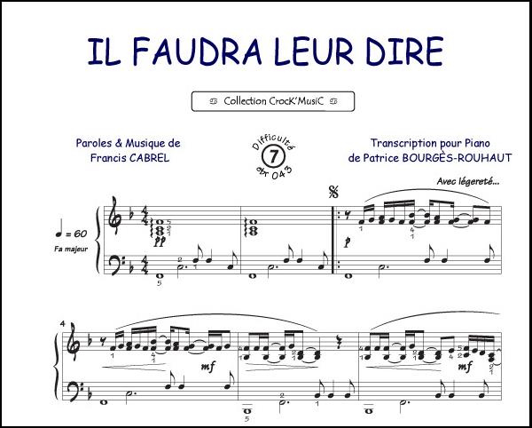 Il faudra leur dire