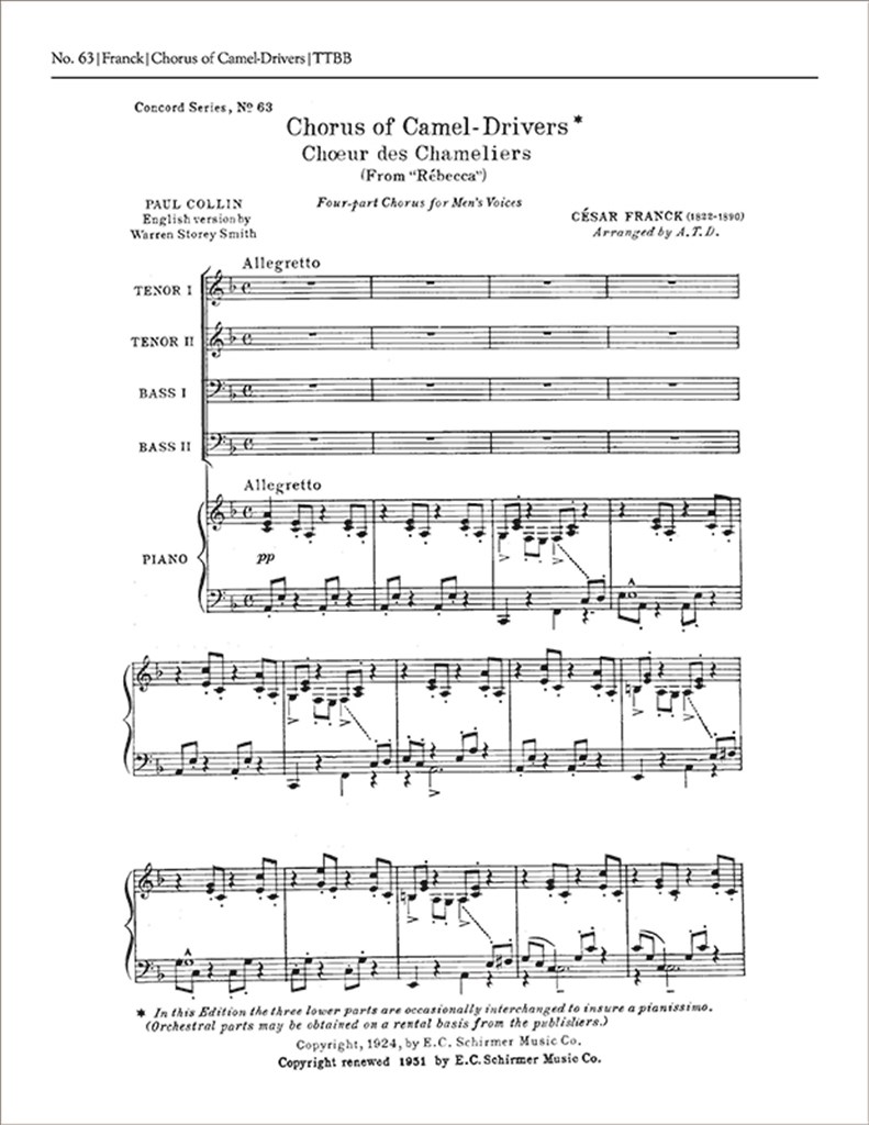 Rebecca: Chorus of Camel Drivers