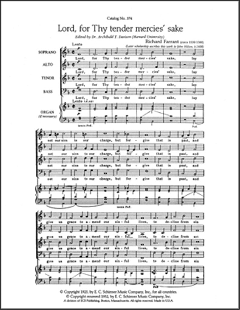 Lord, For Thy Tender Mercies' Sake