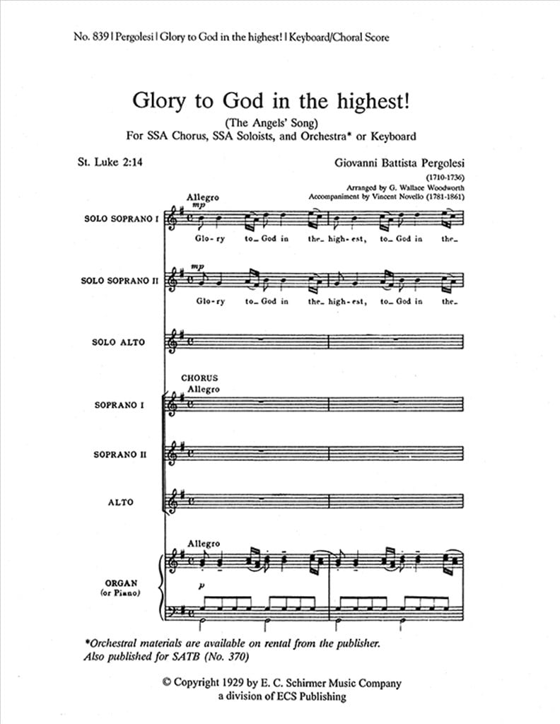 Glory to God in the Highest