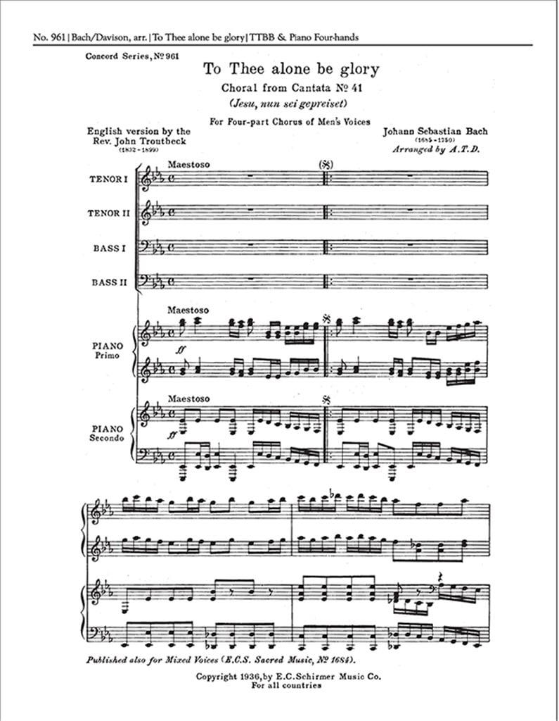 To Thee Alone be Glory, BWV 41