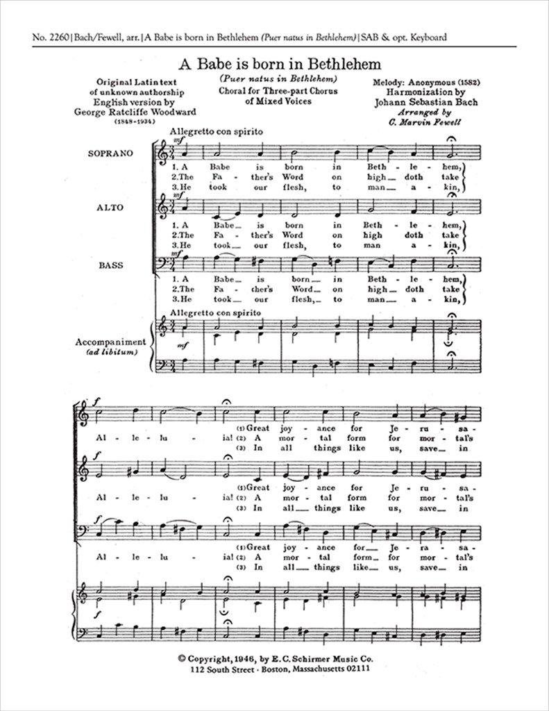 A Babe Is Born in Bethlehem, BWV 65