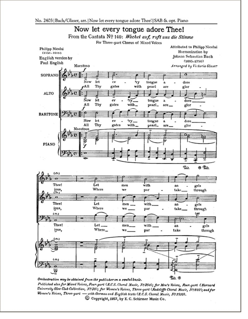 Now Let Every Tongue Adore Thee, BWV 140