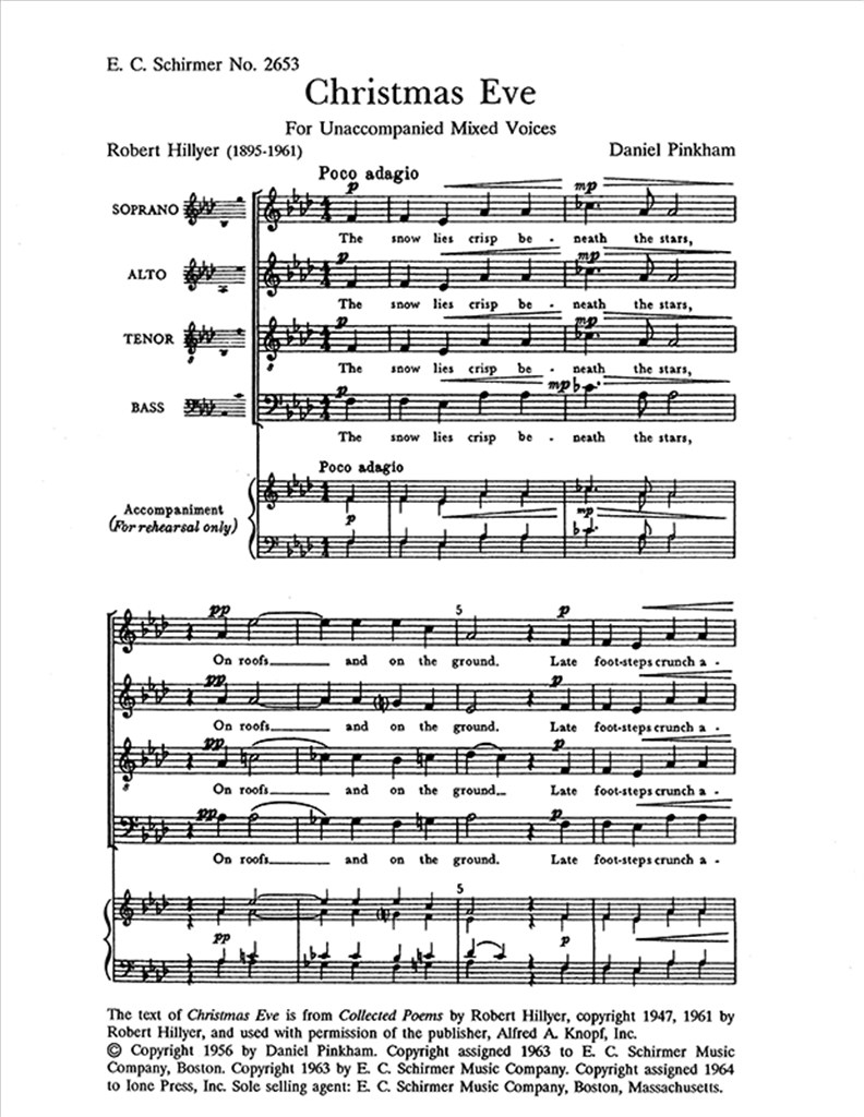 Four Poems for Music: No. 1. Christmas Eve