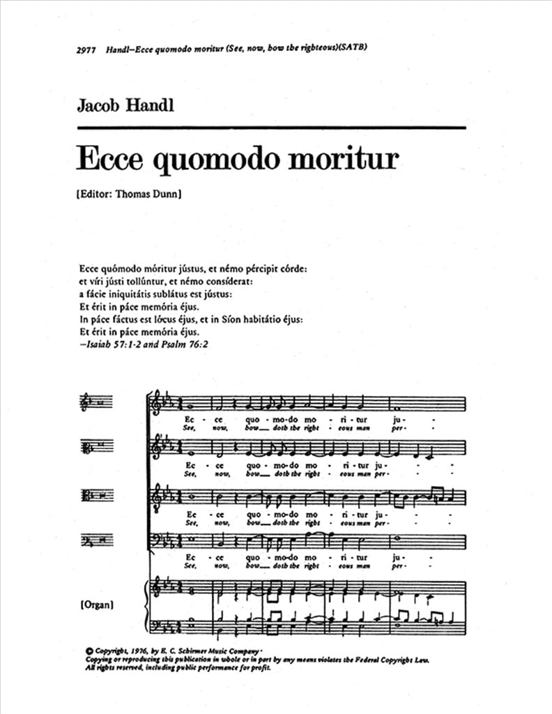 Ecce, quomodo moritur
