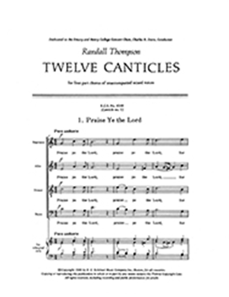 Twelve Canticles: No. 1. Praise Ye the Lord