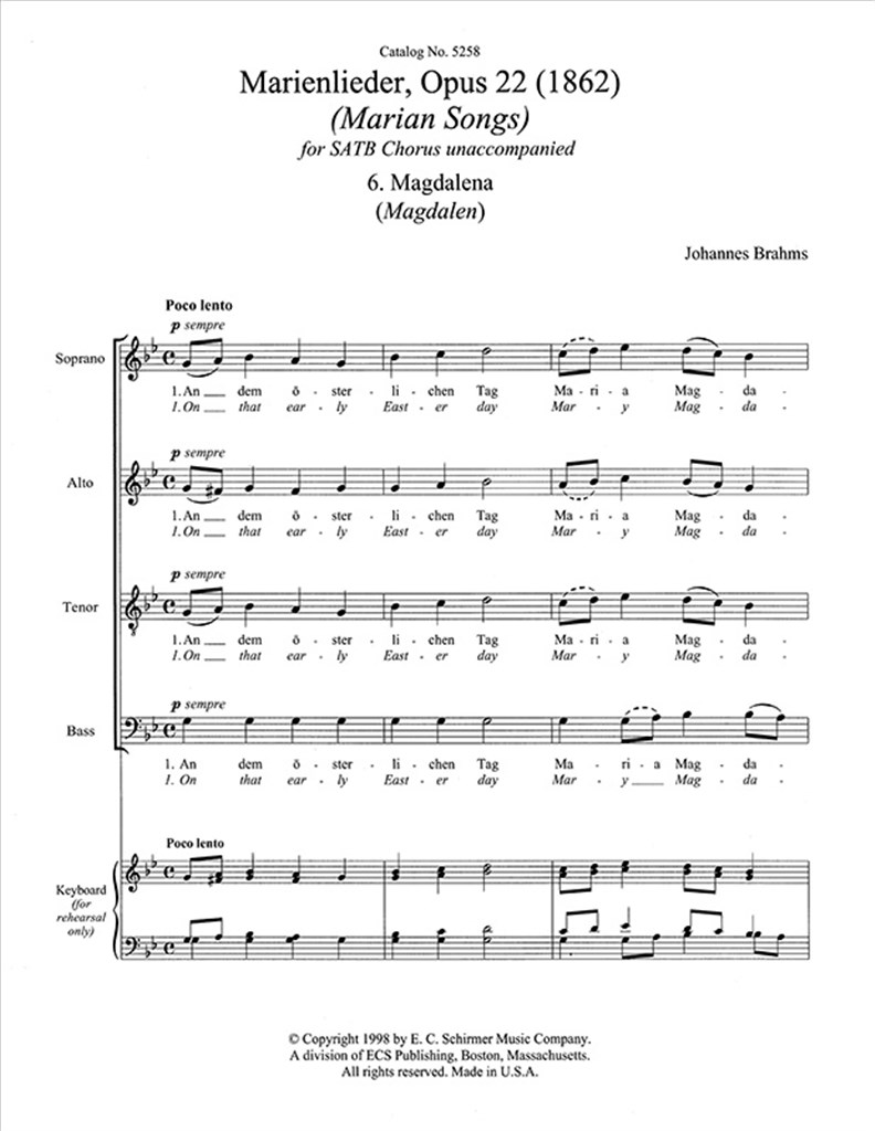 Marienlieder: No. 6. Magdalena