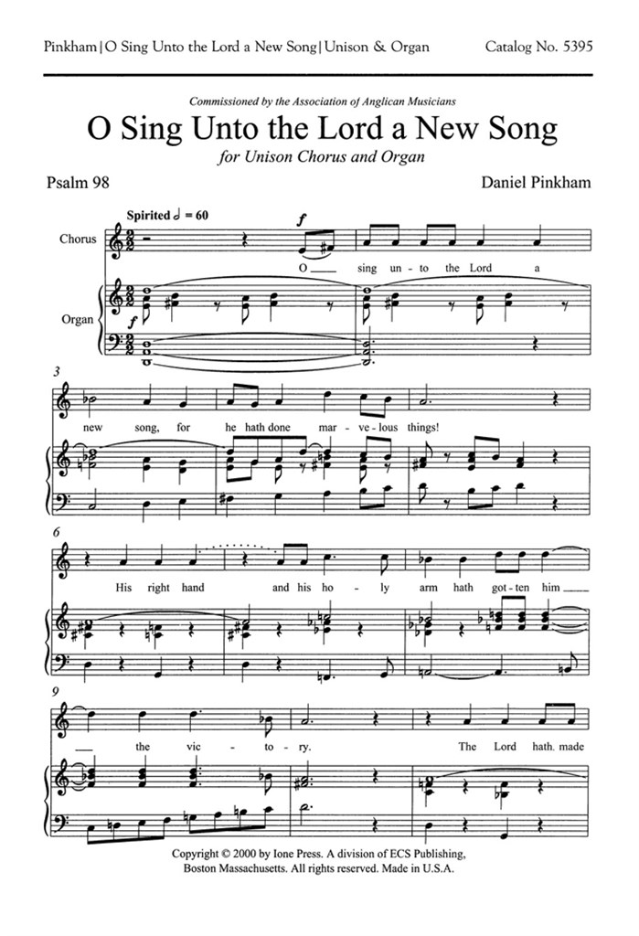 O Sing Unto the Lord a New Song