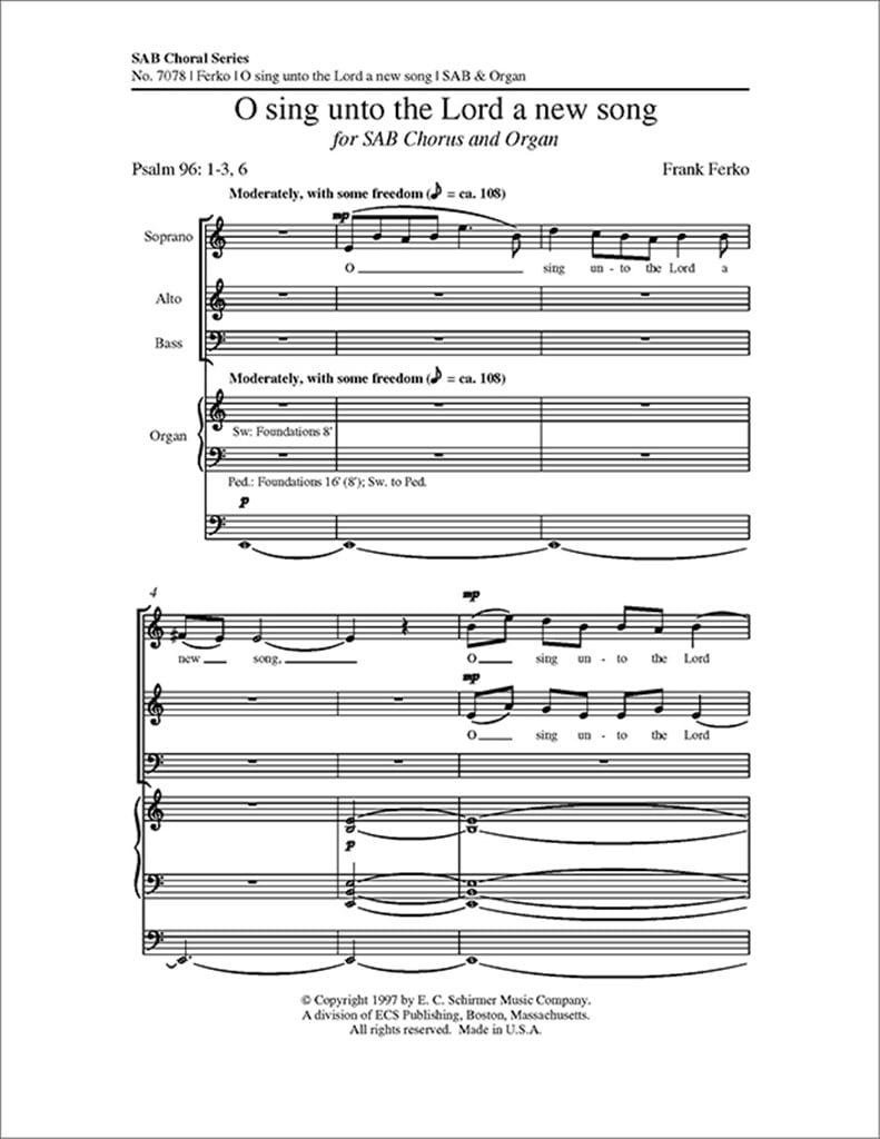 O Sing Unto the Lord a New Song