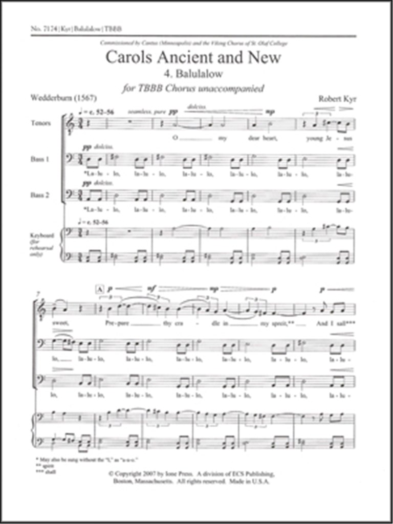 Carols Ancient and New: No. 4 Balulalow