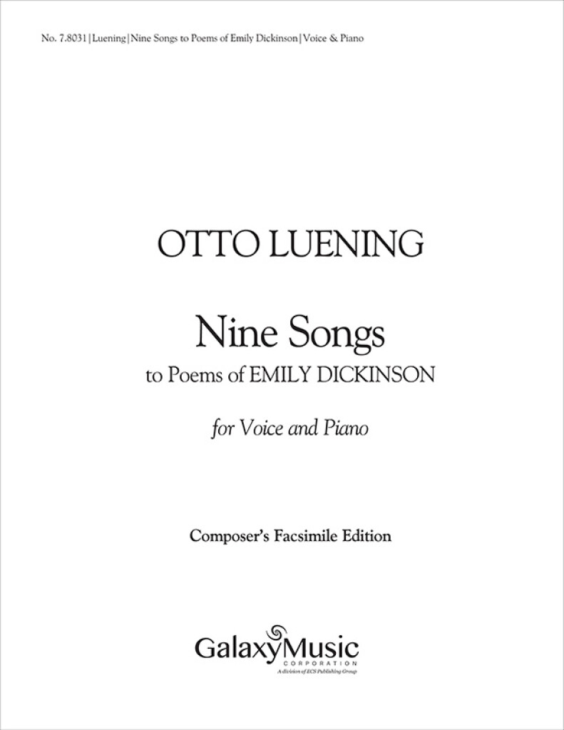 Nine Songs to Poems of Emily Dickenson