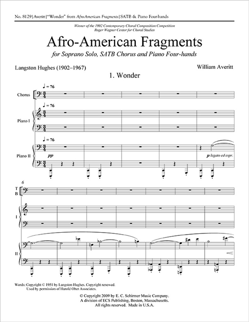 Afro-American Fragments: 1. Wonder
