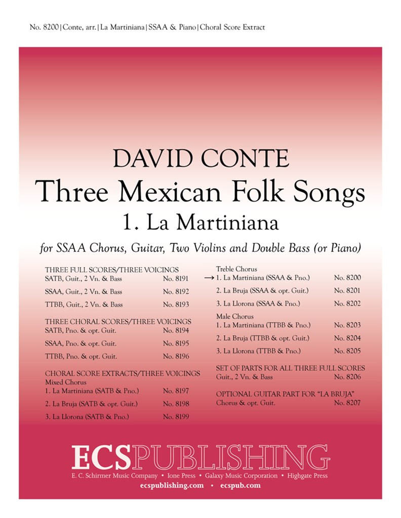 Three Mexican Folk Songs: 1. La Martiniana