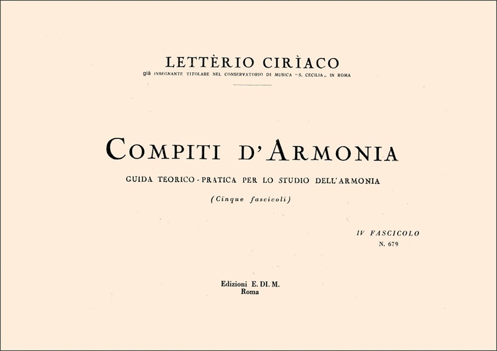 Compiti Di Armonia 4 Fasc.