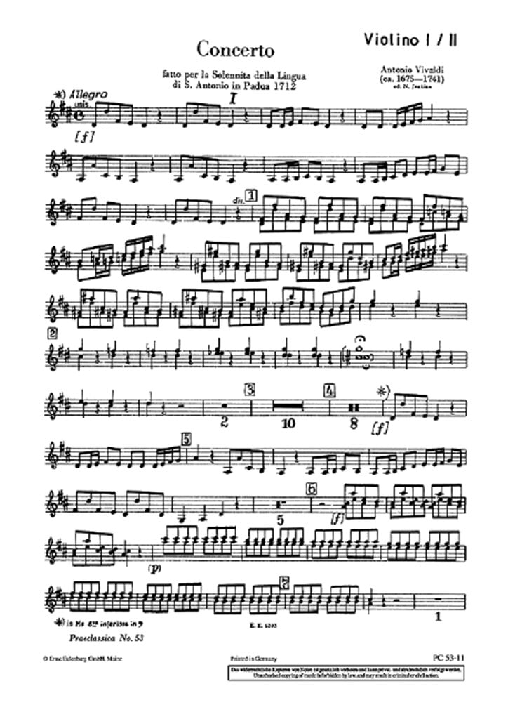 Concerto D-Dur op. 35/19 RV 212a / PV 165