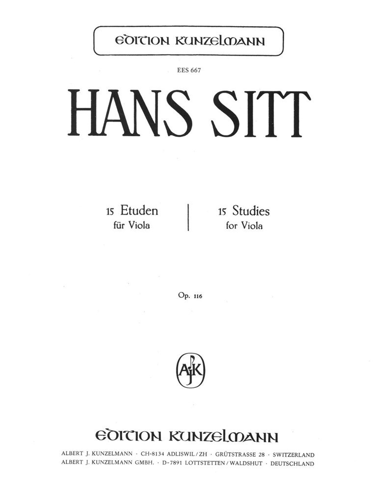 15 Etüden Für Viola